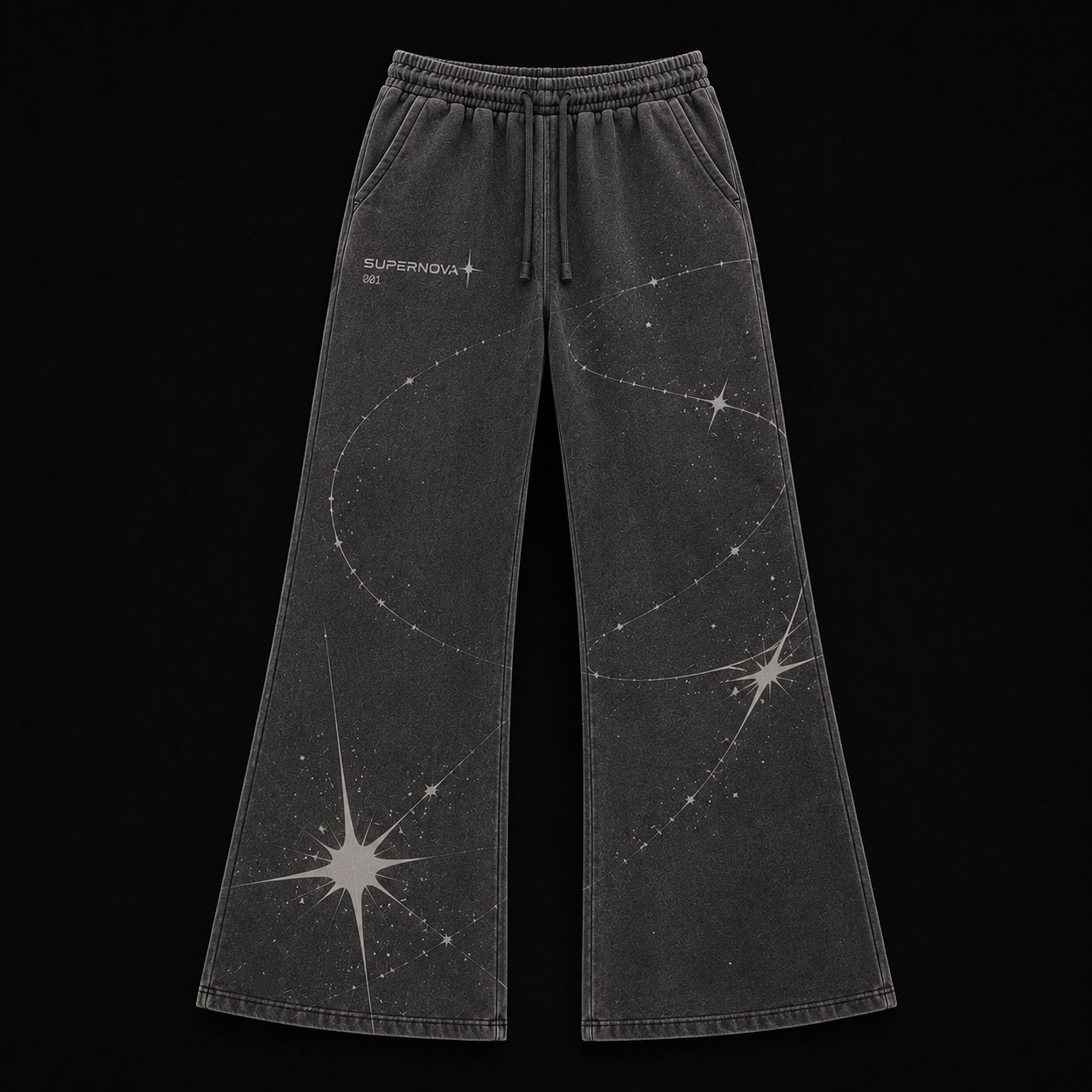 SUPERNOVA Orbit Flare Sweatpants - Washed Black