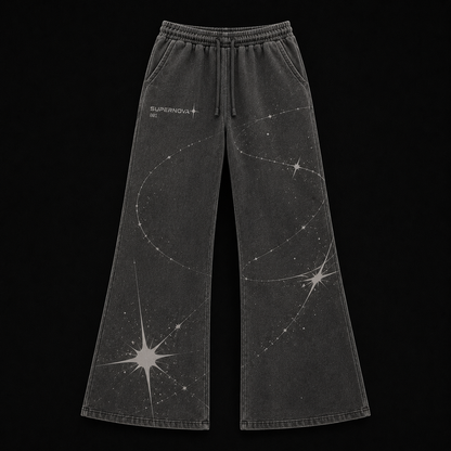 SUPERNOVA Orbit Flare Sweatpants - Washed Black
