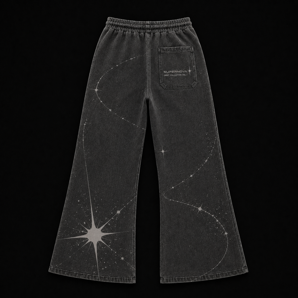 SUPERNOVA Orbit Flare Sweatpants - Washed Black