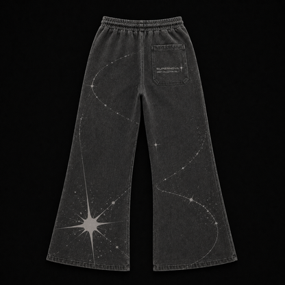 SUPERNOVA Orbit Flare Sweatpants - Washed Black