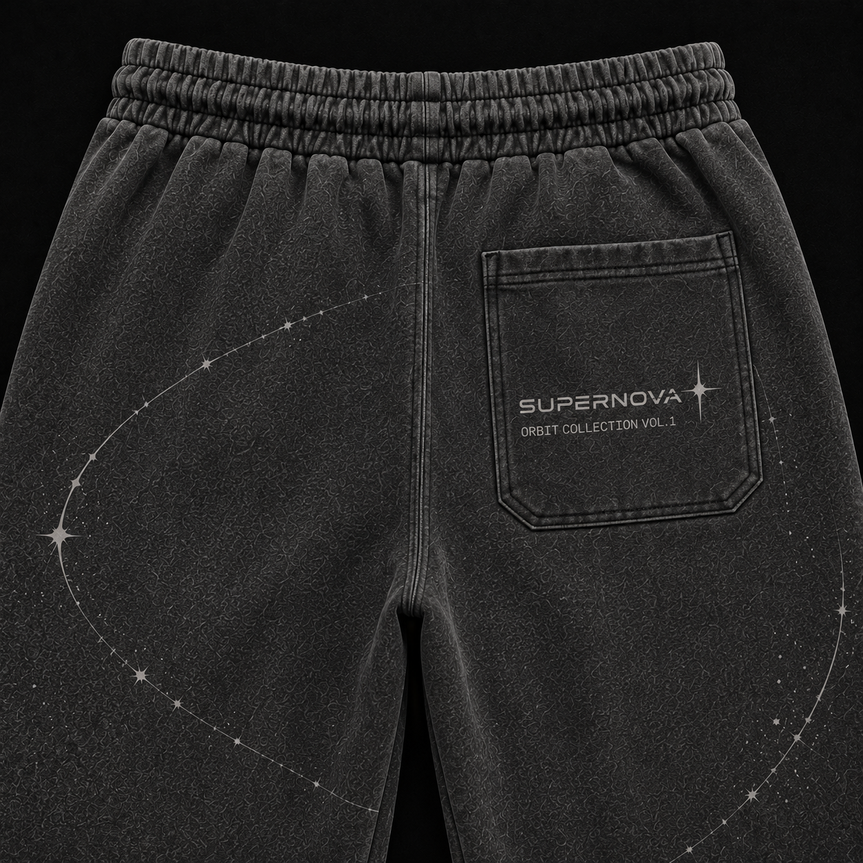 SUPERNOVA Orbit Flare Sweatpants - Washed Black