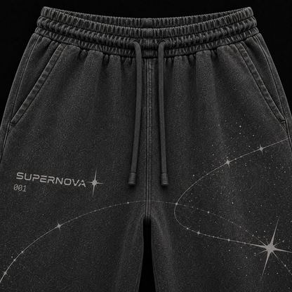 SUPERNOVA Orbit Flare Sweatpants - Washed Black