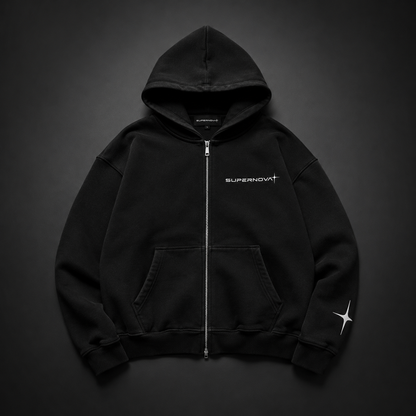 SUPERNOVA ORBIT ZIP HOODIE - BLACK