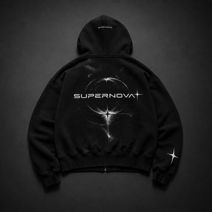 SUPERNOVA ORBIT ZIP HOODIE - BLACK