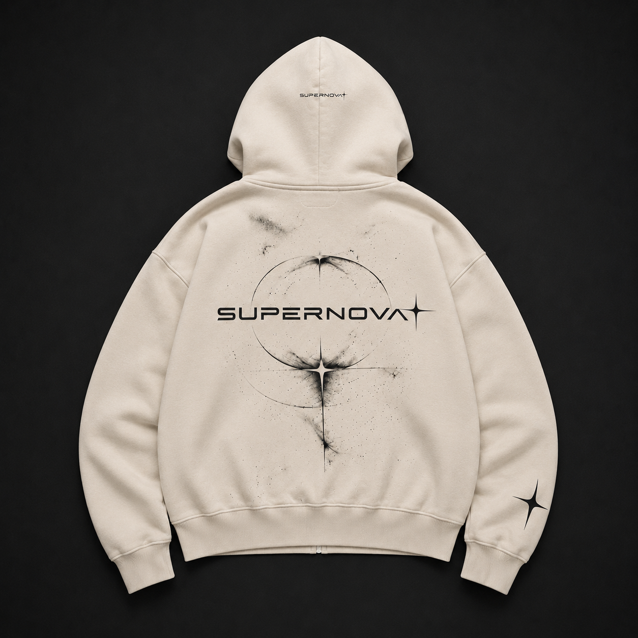 SUPERNOVA ORBIT ZIP HOODIE - STONE