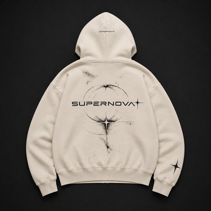 SUPERNOVA ORBIT ZIP HOODIE - STONE