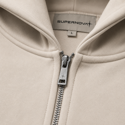 SUPERNOVA ORBIT ZIP HOODIE - STONE